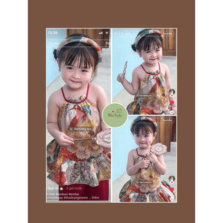 (Tặng bườm)Set yếm Minh Châu cho bé gái (Nhà may Xuka handmade)