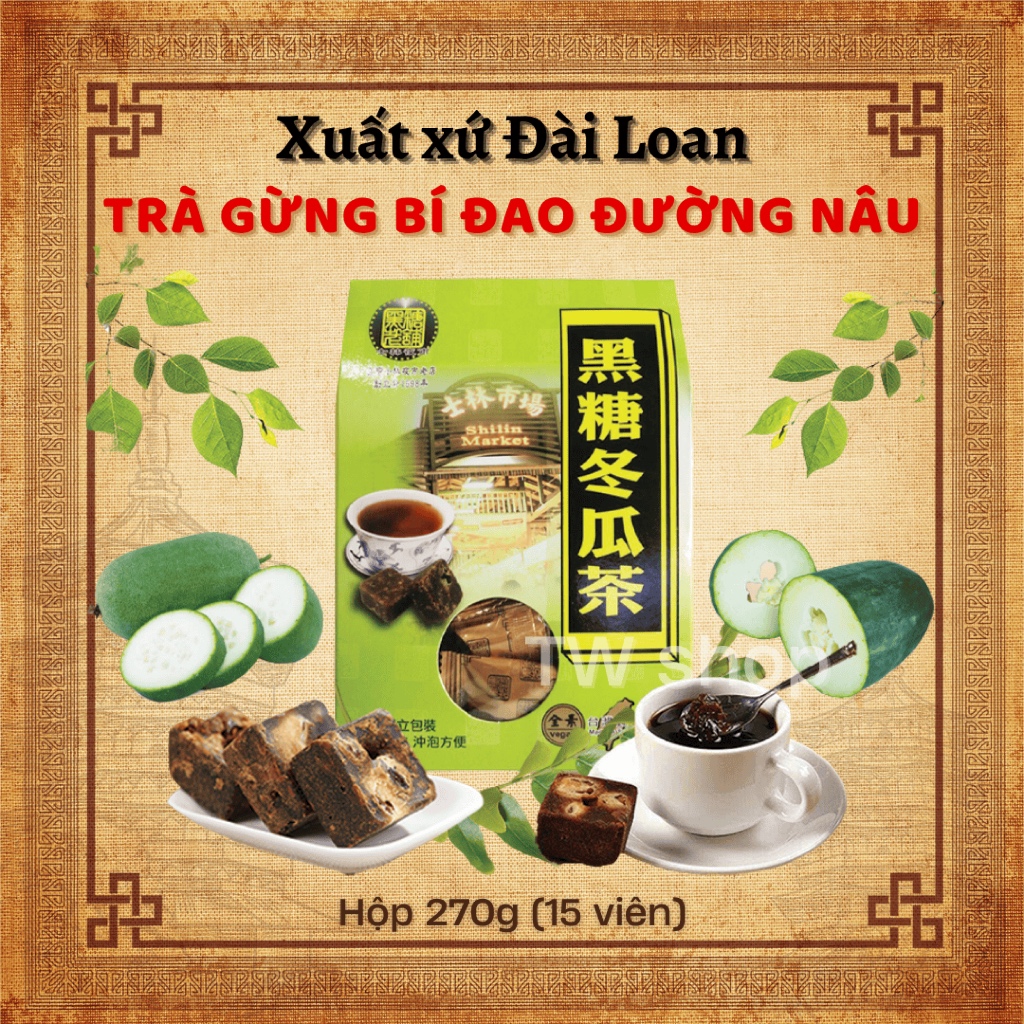 TRÀ BÍ ĐAO ĐƯỜNG NÂU ĐÀI LOAN - HỘP 270G/15 VIÊN