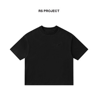 Áo Thun Boxy Fit ROSS STUDIO Đen Cotton 280gsm - 250gsm Logo Kim Loại - R IC BASIC BLACK