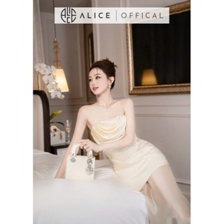  Set Váy Dự Tiệc Cao Cấp Alice Áo Lụa Cúp Ngực Quây Ngang Xếp Rủ Phối Chân Váy Maxi Dáng Suông Chất Tơ T249 