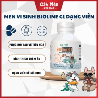   ECOPETS  Men Vi Sinh Cho Chó Mèo Bioline G1 Hũ 200 Viên Bổ Sung Lợi Khuẩn Đường Ruột 