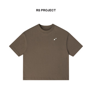Áo Thun Boxy Fit ROSS STUDIO Nâu Khaki Cotton 280gsm Logo Kim Loại - R IC BASIC KHAKI UNISEX