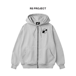 Áo Hoodie Zip Xám ROSS STUDIO Nỉ Chân Cua 440gsm Logo In Nhung - Hoodie Full Zip Unisex Streetwear