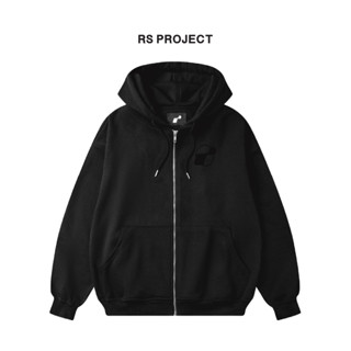 Áo Hoodie Zip Đen ROSS STUDIO Nỉ Chân Cua 440gsm Logo In Nhung - Hoodie Full Zip Unisex Streetwear