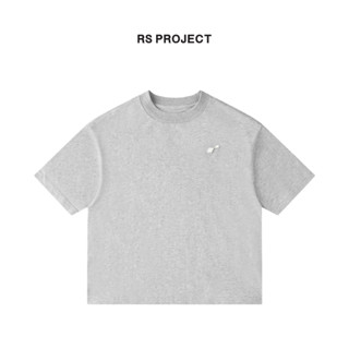 Áo Thun Boxy Fit ROSS STUDIO Xám Tiêu Cotton 280gsm - 250gsm Logo Kim Loại - R IC GRAY