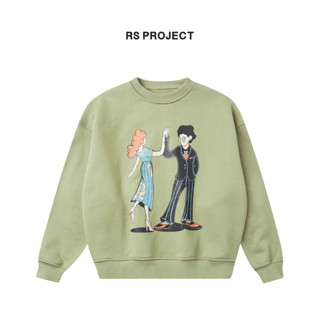 Áo Sweater Xanh ROSS STUDIO Artwork Nỉ Chân Cua - DANCE WITH ME CREWNECK SWEATER
