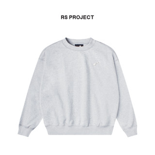 Áo Sweater Basic Xám ROSS STUDIO Nỉ Chân Cua Logo Kim Loại 440gsm - R IC BASIC GREY