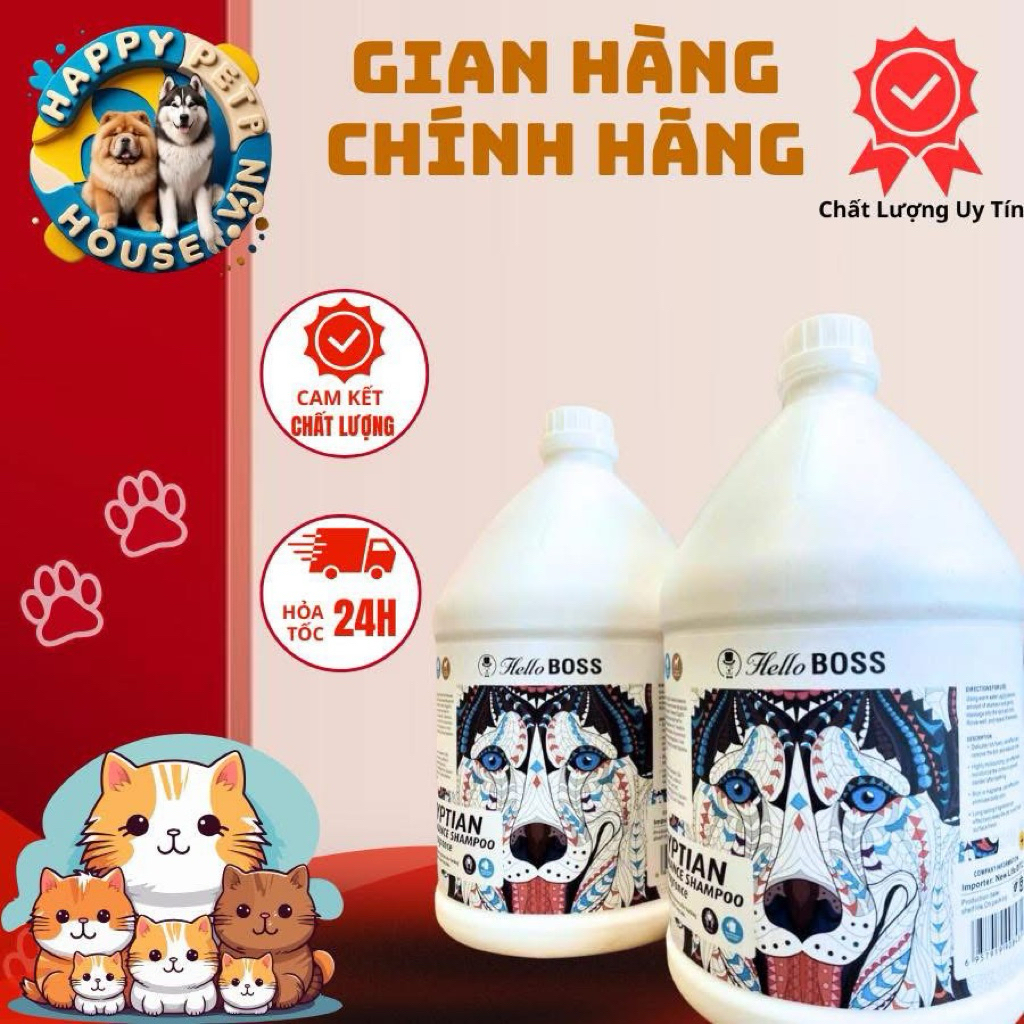 Sữa tắm cao cấp chó mèo Hello Boss - Can lớn siêu tiết kiệm