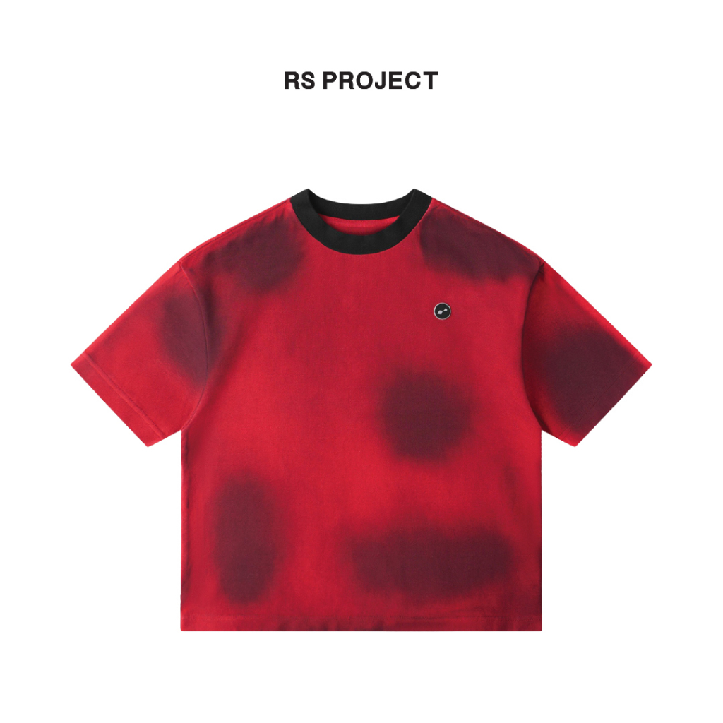 Áo Thun Basic ROSS STUDIO Đỏ Wash 320gsm Logo Kim Loại Tròn - R IC WASH RED