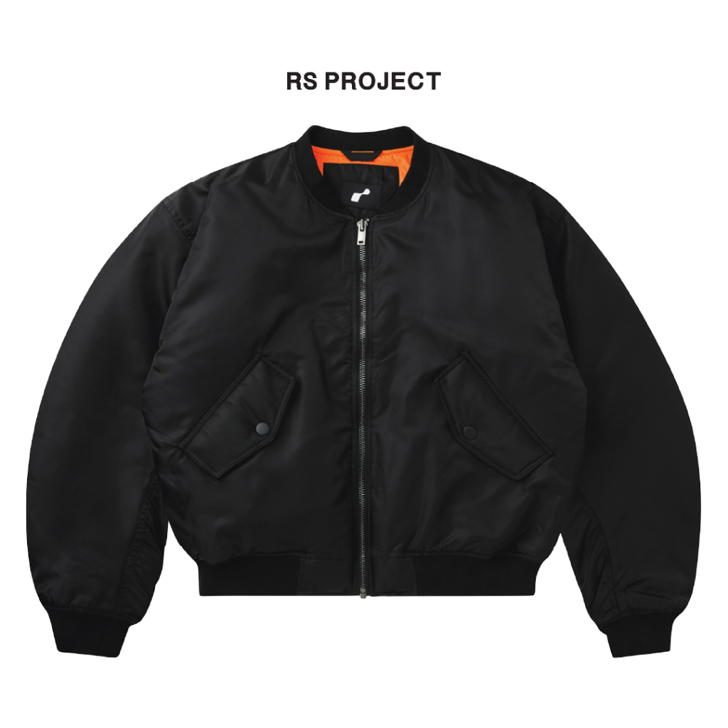 Áo Khoác Bomber ROSS STUDIO Đen Lót Bông Form Basic - R IC BOMBER BLACK JACKET