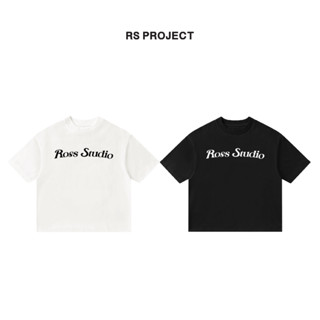 Áo Thun Boxy Fit ROSS STUDIO Trắng/Đen Cotton 280gsm In Kéo Lụa - R IC BASIC TYPO 1