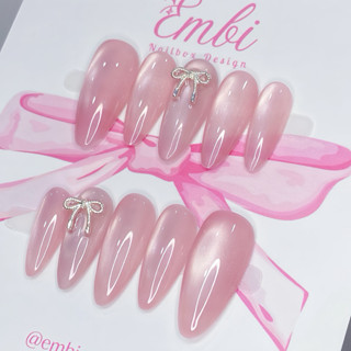   Mới  Nail Box Mắt mèo ánh trăng cực quang Ramyla charm nơ Hàn Quốc Nữ Embi.nailbox E008 