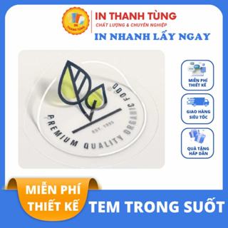 Tem Nhãn Trong Suốt, Decal Sticker Chống Nước, Dán Chai Cốc Không Bong - Thiết Kế Theo Yêu Cầu A3