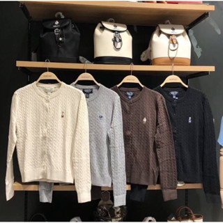    CHÍNH HÃNG   Áo Cardigan Whoau High Gauge Wool hình gấu 