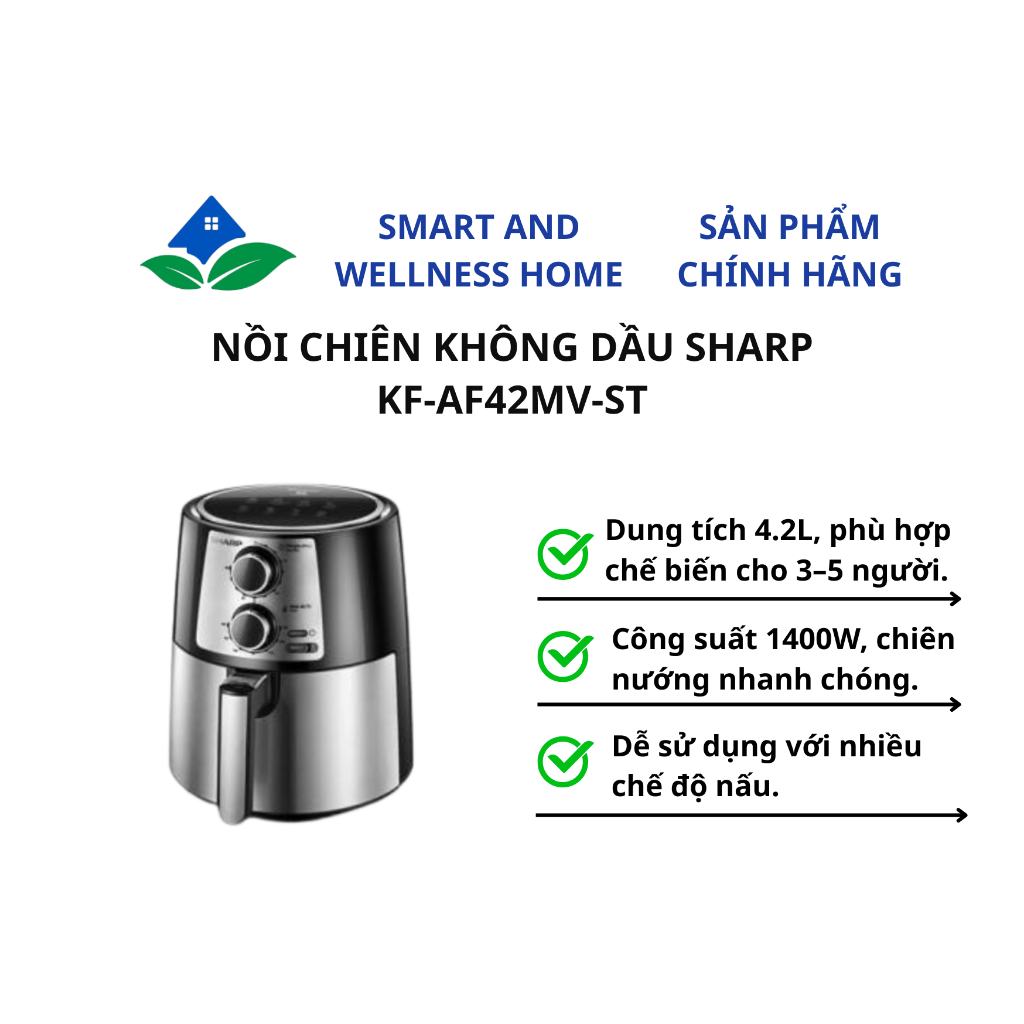 NỒI CHIÊN KHÔNG DẦU SHARP KF-AF42MV-ST