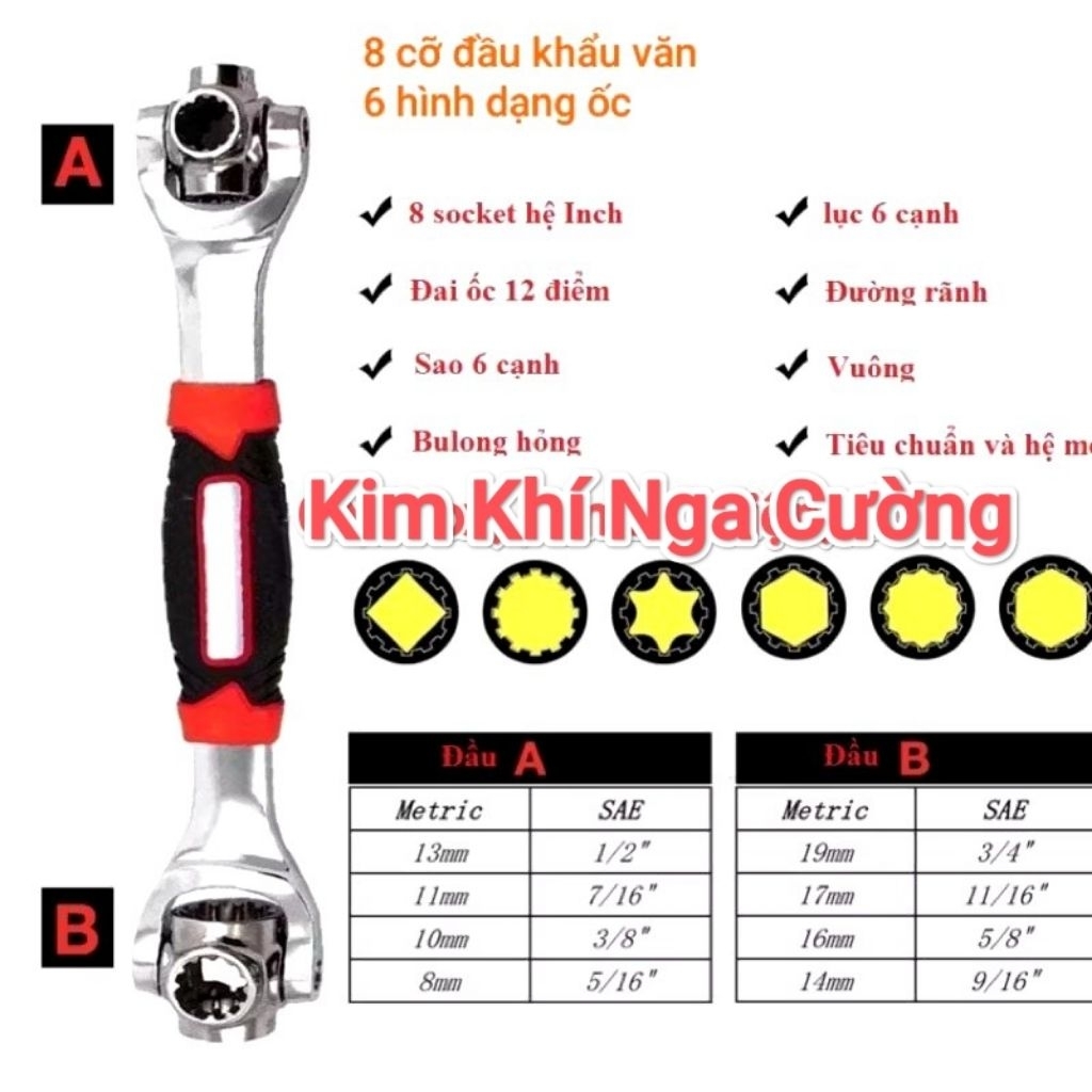 Cờ lê đa năng 8 trong 1.Cờ lê 8 đầu xoay đa năng
