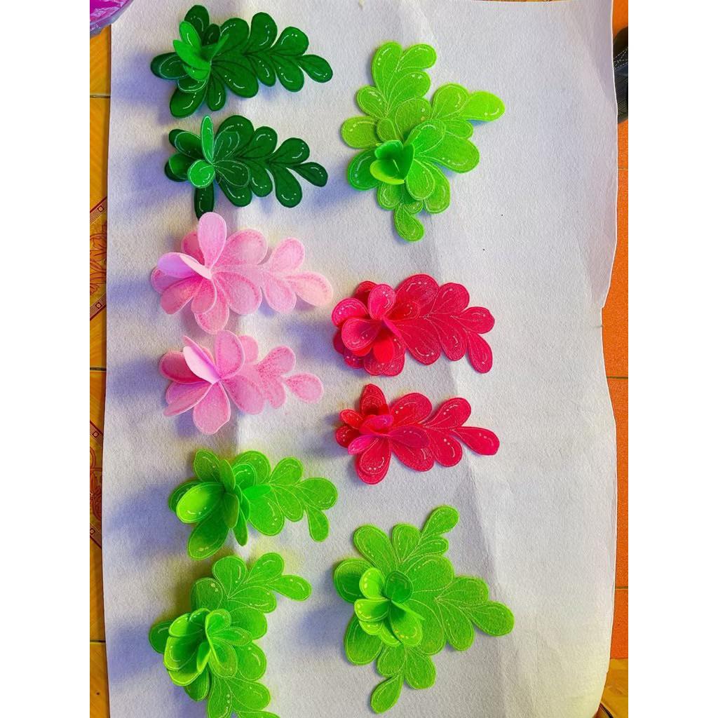 Phôi hoa lá nỉ 3d làm cây ,hoa 3D cực xinh