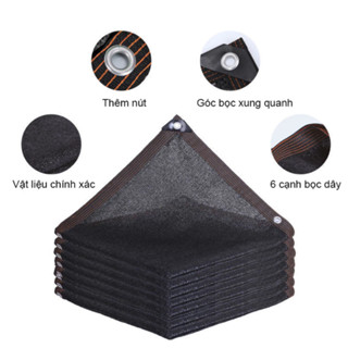 Lưới che nắng ngoài trời màu đen Tỷ lệ che nắng 96%, chống tia cực tím, Tặng Móc Treo