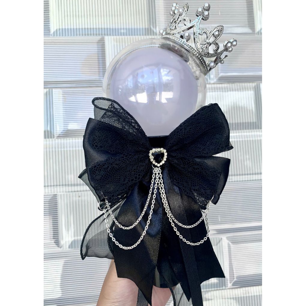 Nơ lightstick màu đen - nơ lightstick BTS EXO TEMPEST RIIZE ENHYPEN TXT TWS SEVENTEEN WINNER SKZ SUJ