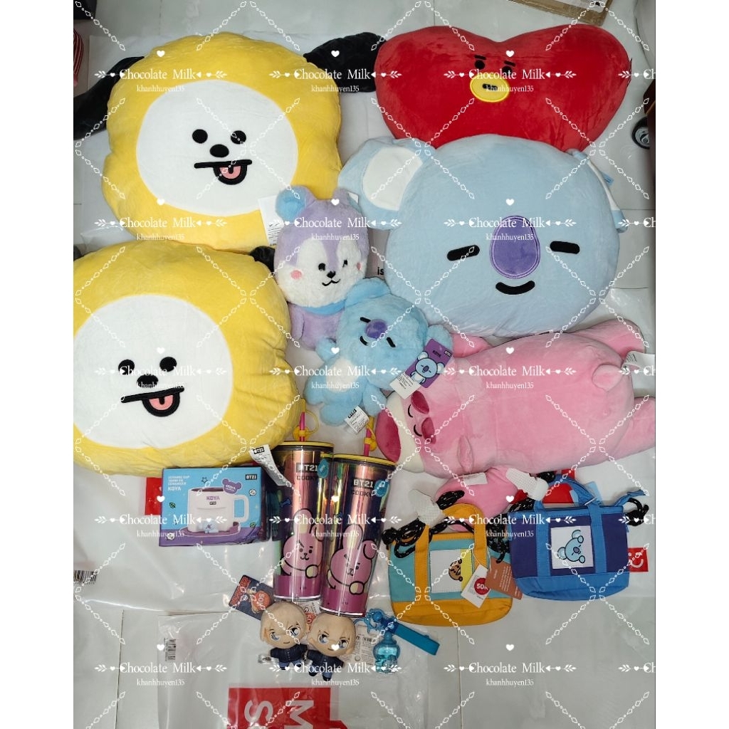 Gối Bông , Túi Đeo chéo nhỏ , Ly Sứ BT21 Miniso