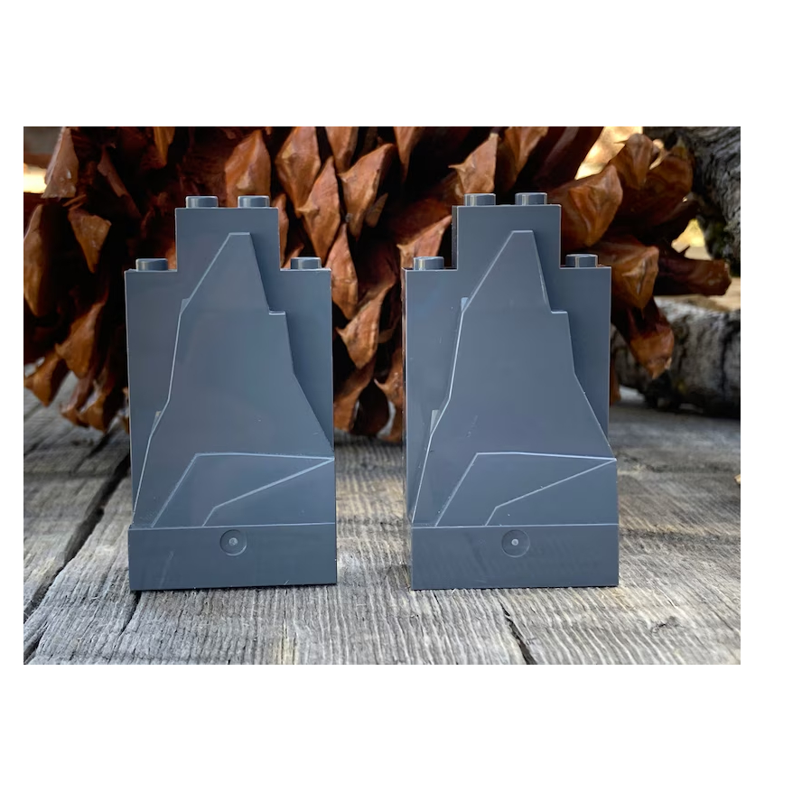 2x LEGO Dark Bluish Gray Rock Panel 2 x 4 x 6 - Wall Mountain ID 47847 (2 Pieces - New)