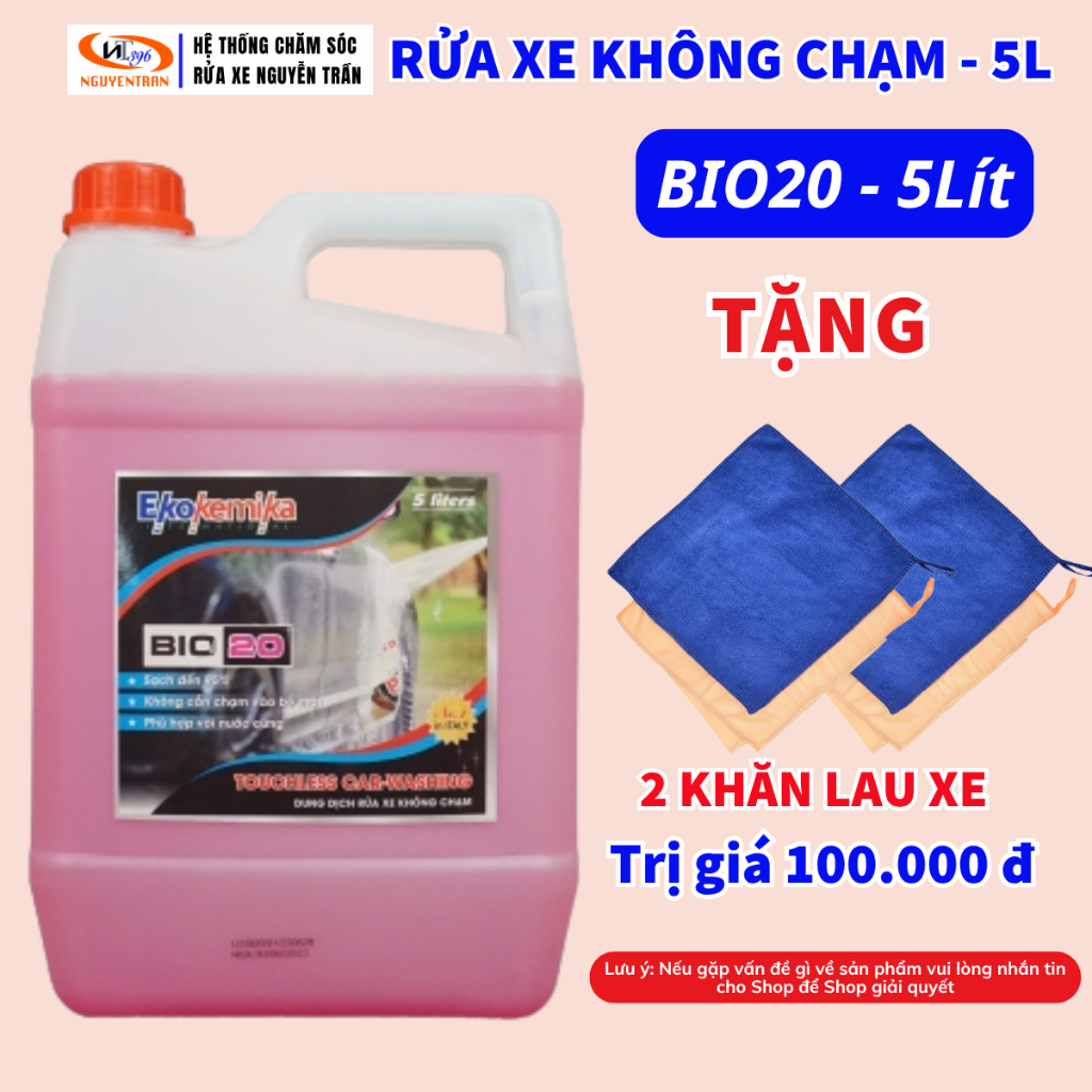 DUNG DỊCH RỬA XE KHÔNG CHẠM  EKOKEMIKA BIO 20 - 5L