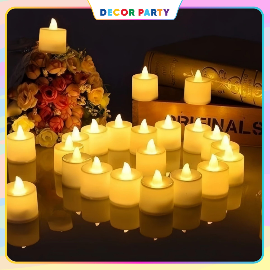 Combo 10/24 Nến Điện Tử LED Mini Kèm Sẵn Pin Trang Trí Sinh Nhật, Lễ Tết Trung Thu, Halloween