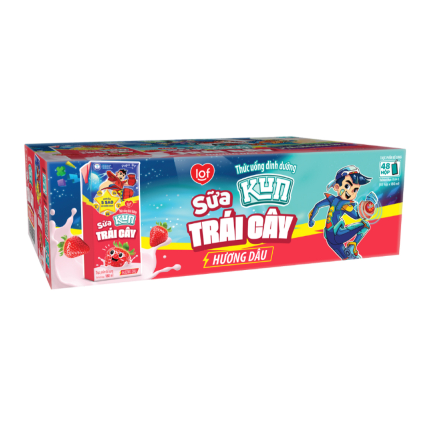 Thùng 48 Hộp Sữa Trái Cây Kun 180ml