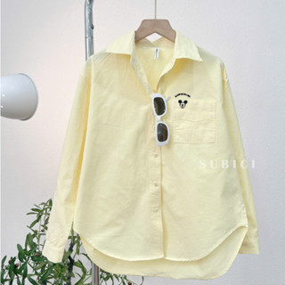  Áo Sơ Mi Nữ Kaki Cotton Cao Cấp Freesize Túi Thêu Chuột Form Vừa Đi Làm Đi Chơi | SUBICI 