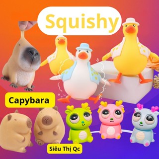   Đồ Chơi Bóp Mềm  Bộ Squishy Mochi Con Vịt Capybara Gấu Dâu Rồng Mắt Lồi Sâu Nắn,1k sale 0đ Giải Tỏa Cho Bé Trai Gái 