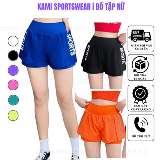Quần đùi thể thao nữ 2 lớp chất thun mềm thoáng mát co dãn thoải mái tập gym, aerobic, zumba, yoga QD01