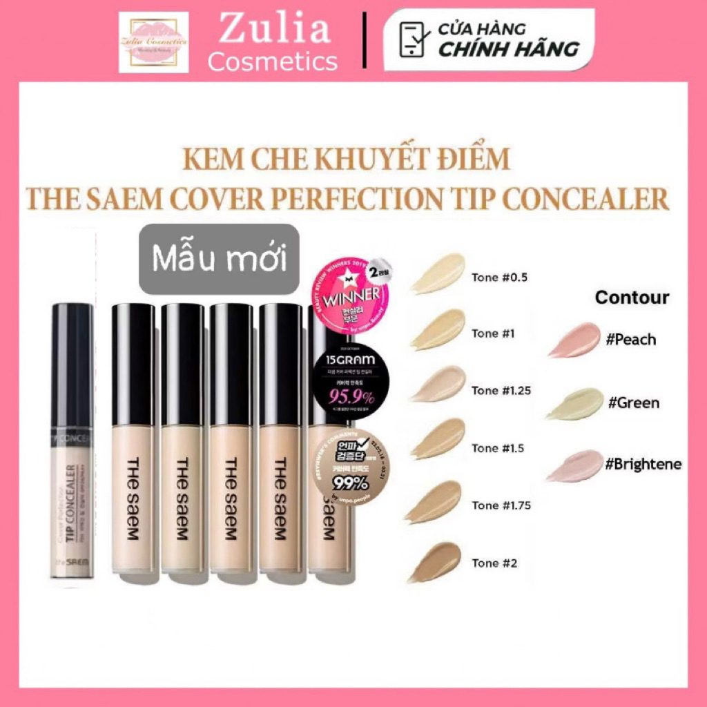 Kem che khuyết điểm The Saem Cover Perfection Tip Concealer Spf28 PA++ (6.5g)