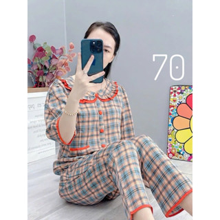  Đồ Bộ Tay Lỡ Cổ Bèo Vải Lụa Mango Size Từ 46-75 kí 