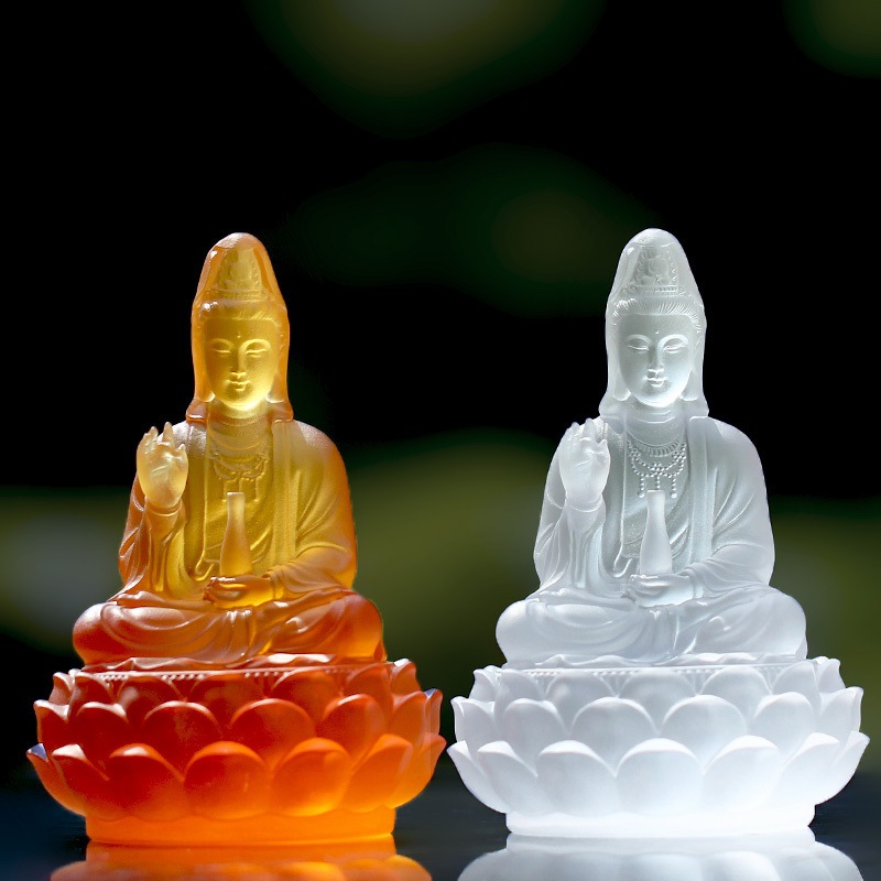Tượng phật quan âm bồ tát cao 13cm chất liệu resin cao cấp . Trang trí trên ô tô, tiểu cảnh, bonsai, decor bàn làm việc