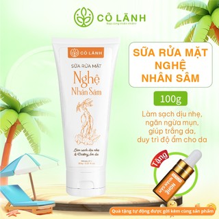  Cỏ lành - Sữa Rửa Mặt Nghệ Nhân Sâm - Làm Sạch Dịu Nhẹ - Ngăn Ngừa Mụn Giup Trắng Da Duy Trì Độ Âm 