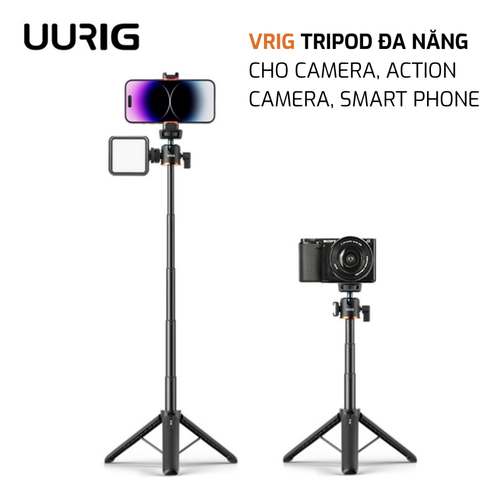VRIG Gậy cầm tay kết hợp Tripod dành cho Action Camera, DJI Pocket 3, Insta 360...