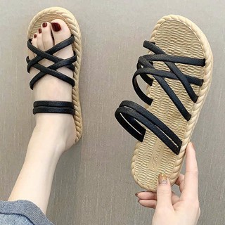  Dép lê nữ quai hậu thời trang kiểu bệt đi mưa girl phố dép sandal đế cói học sinh giá rẻ-giày dép 97 