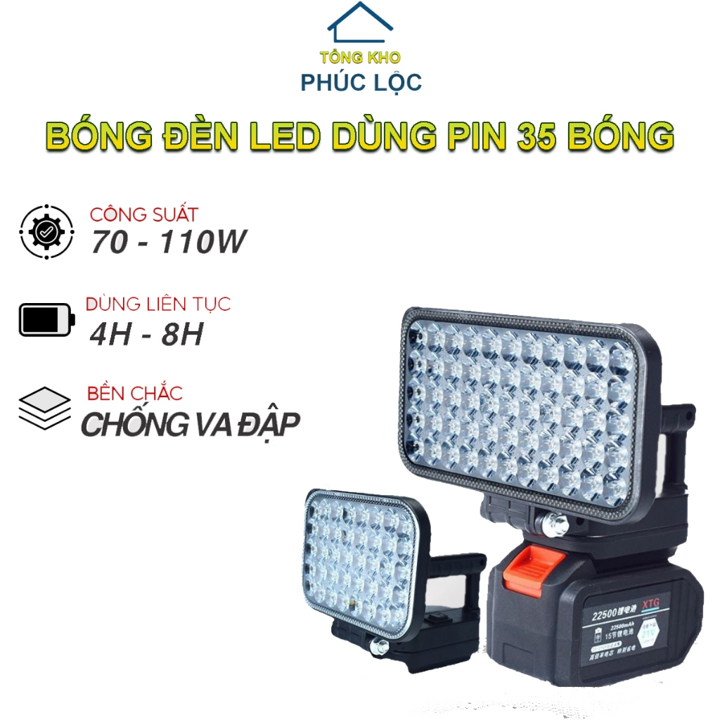 Đèn LED 35 Bóng Chân Pin Makita, Đèn Pin Makita Sử Dụng Làm Việc Ban Đêm, Cắm Trại