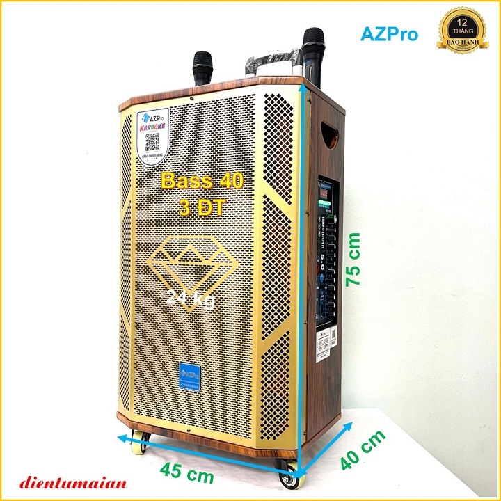 Loa Karaoke Bluetooth chính hãng AZpro,AZ-C659,bass 40-3 đường tiếng mạch 12 núm chỉnh có Revert