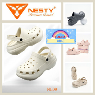  Dép Sục Nữ Đế Cao 7CM NESTY Mega Crush HannaKids Kiểu Dáng Basic Sục Đế Cao Màu Kem Đen Nâu Mềm Êm Chống Nước Trơn NE09 