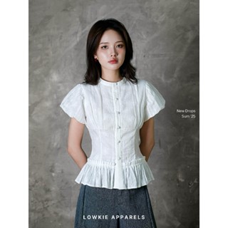 Textured Peplum Shirt - Áo Sơ Mi Thêu Hoa [T04]