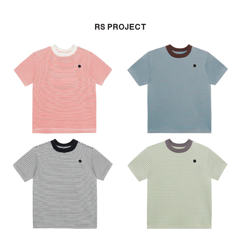 Áo Thun Sọc Nữ ROSS STUDIO Cotton 250gsm Logo Tròn Kim Loại - RS 2 TRIPED T-SHIRT