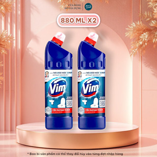  Combo 2 chai x 880ml Vim Nước Tẩy Bồn Cầu Diệt Khuẩn  Xanh Biển  