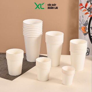  Cốc Giấy Dùng 1 Lần 200 Ly Cốc Giấy Màu Trắng Nhập Khẩu Hàn Quốc Cao Cấp 