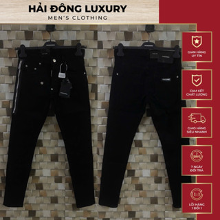 Quần Jean DSQ Đen Trơn Bản Khoá Đùi Dài Túi Nhỏ Fom Ống Côn Ôm Fom Cực Đẹp,Chuẩn Hàng Loại 1