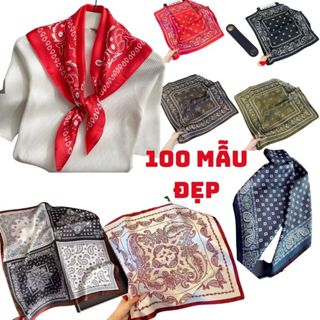  Khăn Bandana Nam Nữ Satin Lụa Thời Trang 