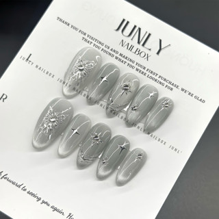  Nailbox mắt mèo ánh trăng JUNLY - nail box thiết kế móng giả thạch mắt mèo siêu sáng đi chơi đi tiệc  711 