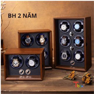   New - 2025  Hộp đồng hồ xoay. Hộp đựng đồng hồ cơ quay tự động bằng gỗ Mẫu mới 