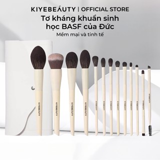 Bộ Cọ Trang Điểm Cá Nhân 13 Cây KIYE Cán Kem Cao Cấp Lông Mềm Mại Tiện Lợi Kèm Túi Đựng