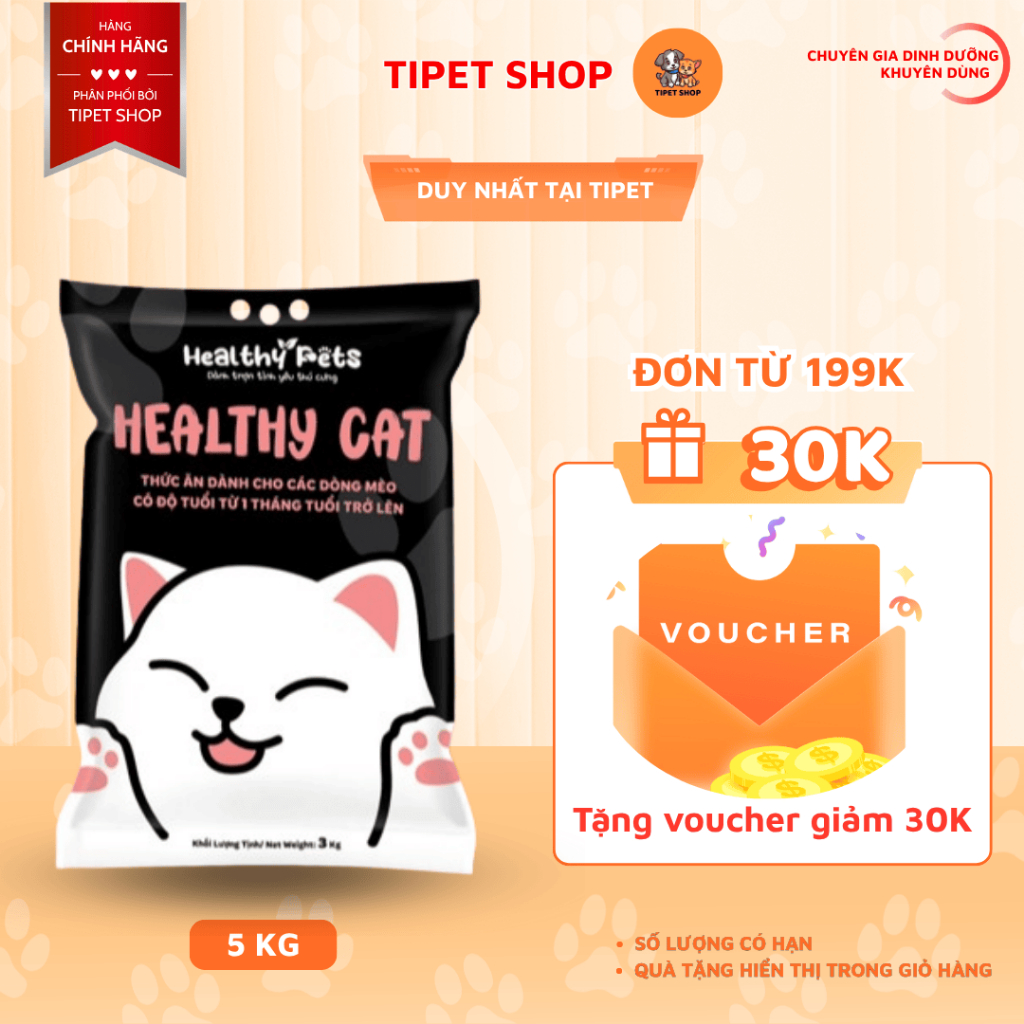 5KG Healthy Cat Hạt Thức Ăn Cho Mèo Từ 1 Tháng Tuổi Hỗ Trợ Tiêu Hóa, Tăng Cân, Tăng Nọng